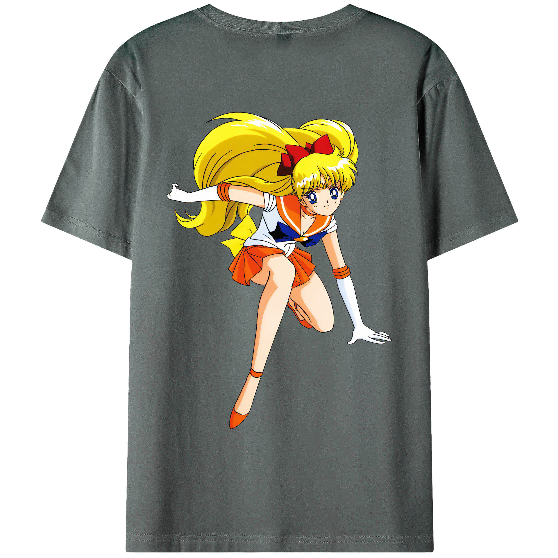 （画像用） 美少女戦士セーラームーン 愛野 美奈子 あいの みなこ Sailor Moon Aino Minako 綿100％ メンズ半袖Tシャツ（バックプリント） 通気性